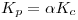 <tex>K_p = \alpha K_c</tex>