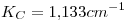 <tex>K_C=1.133cm^{-1}</tex>