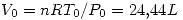 <tex> V_0=nRT_0/P_0=24.44L </tex>
