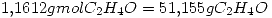 <tex>1.1612gmolC_2H_4O=51.155gC_2H_4O</tex>