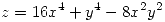 <tex>z=16x^4+y^4-8x^2y^2</tex>