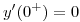 <tex>y'(0^{+}) = 0</tex>
