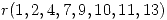 <tex>r(1,2,4,7,9,10,11,13)</tex> <tex>r(1,2,4,7,9,10,11,13)</tex>
