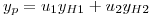 <tex>y_p = u_1 y_{H1} + u_2 y_{H2}</tex>