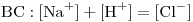 <tex>\mbox{BC}: [\mbox{Na}^+]+[\mbox{H}^+]=[\mbox{Cl}^-]</tex>