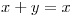 <tex>x + y = x</tex>