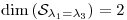 <tex>\mathrm{dim} \left(  \mathcal{S}_{\lambda_1=\lambda_3}\right) = 2</tex>