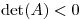 <tex>\mathrm{det}(A)<0</tex>