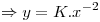 <tex>\Rightarrow  y = K.x^{-2}</tex>