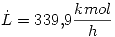 <tex>\dot{L}=339.9\frac{kmol}{h}</tex>
