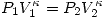 <tex>P_1V_1^\kappa=P_2V_2^\kappa</tex>