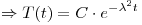 <tex>\Rightarrow T(t) = C \cdot e^{-\lambda^2 t} </tex>