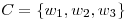 <tex>C=\left\{ w_1, w_2, w_3 \right\}</tex>