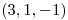 <tex>(3,1,-1)</tex>
