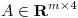 <tex>A \in \mathbf{R}^{m \times 4}</tex>