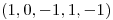<tex>(1,0,-1,1,-1)</tex>