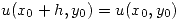 <tex> u(x_0+h,y_0)=u(x_0,y_0) </tex>