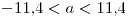 <tex>-11.4<a<11.4</tex>