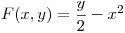 <tex>F(x,y)= \frac{y}{2} - x^2</tex>