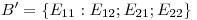 <tex>B' = \left\{ E_{11}: E_{12}; E_{21}; E_{22} \right\}</tex>