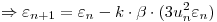 <tex> \Rightarrow \varepsilon_{n+1}= \varepsilon_n-k \cdot \beta \cdot (3u_n^2\varepsilon_n)</tex>