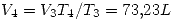 <tex> V_4=V_3T_4/T_3=73.23L </tex>