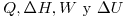 <tex>Q, \Delta H, W \mbox{ y } \Delta U</tex>