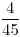 <tex>\frac{4}{45}</tex>
