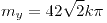 <tex>m_{y}= 42 \sqrt{2} k \pi </tex>