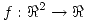 <tex> f: \Re^2 \rightarrow \Re </tex>