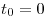<tex>t_{0} = 0 </tex>