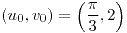<tex>\left(u_{0},v_{0}\right)=\left(\frac{\pi}{3},2\right)</tex>