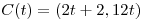 <tex>C(t) = (2t+2,12t)</tex>