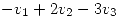 <tex>-v_1+2v_2-3v_3</tex> <tex>-v_1+2v_2-3v_3</tex>