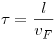<tex> \tau = \frac{l}{v_F} </tex>