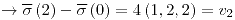 <tex>\rightarrow\overline{\sigma}\left(2\right)-\overline{\sigma}\left(0\right)=4\left(1,2,2\right)=v_{2}</tex>