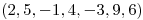 <tex>( 2 , 5 , -1 , 4 , -3 , 9 , 6 )</tex>